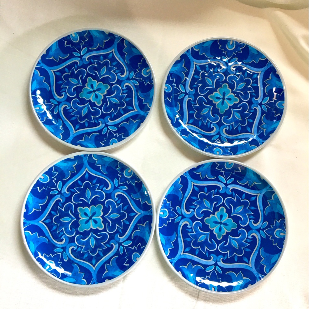 Quality Melamine Blue Moroccan‎ Tile Print 9” Plates